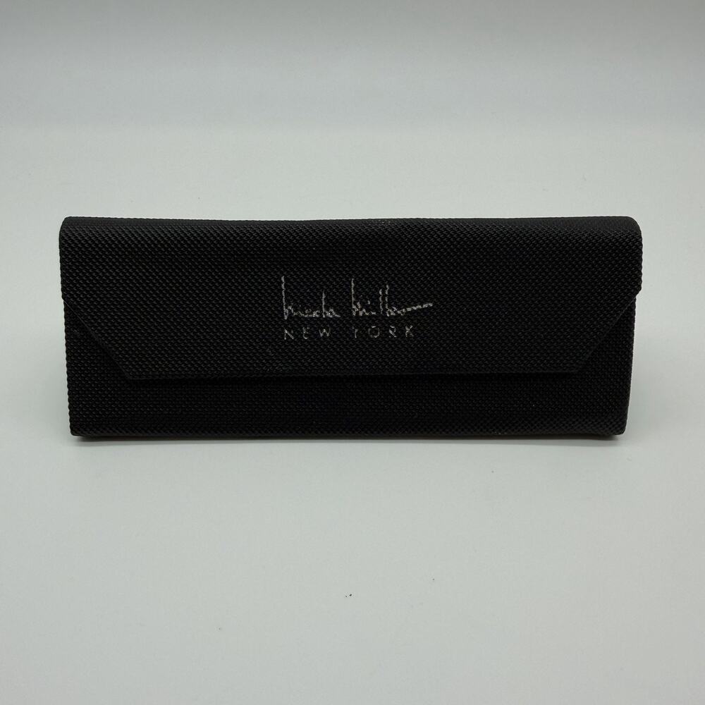 Nicole Miller Eyeglass Case Black Hard Side Triangular Case Magnetic Closure